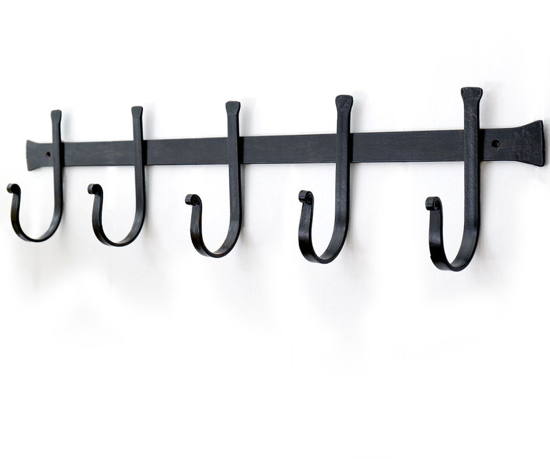 Shepherd Black Iron 5 Hook Coat Rack